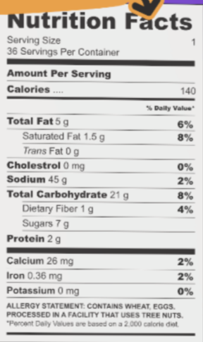 Does Good Baklava have an ingredient list and nutritional facts?