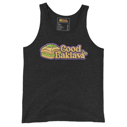 Good Baklava Tank | Sleeveless Tank Top | Charcoal Black